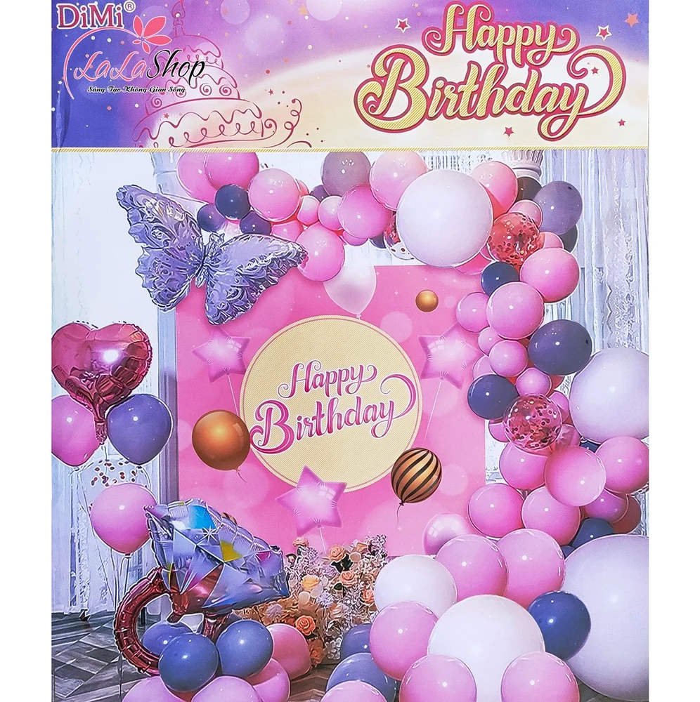 Set bong bóng trang trí sinh nhật happy birthday 53