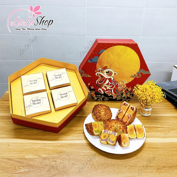 Hộp 4 Bánh Trung Thu Đỏ Phú Quý Tân Dân Lợi