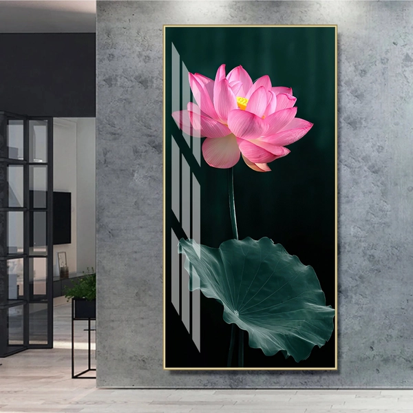 Tranh Tráng Gương Hoa Sen Hồng