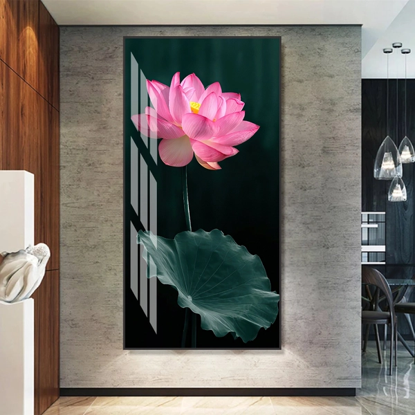 Tranh Tráng Gương Hoa Sen Hồng