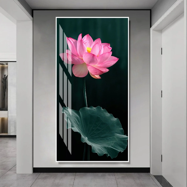 Tranh Tráng Gương Hoa Sen Hồng