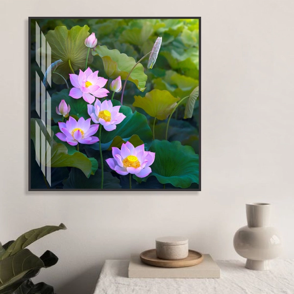 Tranh Treo Tường Hoa Sen Hồng Nghệ Thuật nhẹ nhàng, duyên dáng