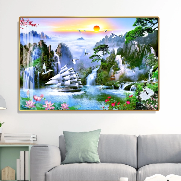 Tranh treo tường thuận buồm xuôi gió sơn thủy hữu tình