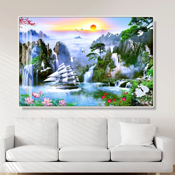 Tranh treo tường thuận buồm xuôi gió sơn thủy hữu tình