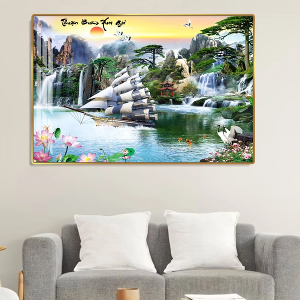 Tranh treo tường thuận buồm xuôi gió sơn thủy hữu tình