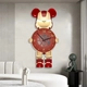 Tranh đồng hồ treo tường nhân vật Gấu Bearbrick tráng gương UV