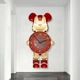 Tranh đồng hồ treo tường nhân vật Gấu Bearbrick tráng gương UV