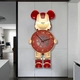 Tranh đồng hồ treo tường nhân vật Gấu Bearbrick tráng gương UV
