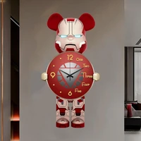 Tranh Đồng Hồ Treo Tường Nhân Vật Gấu Bearbrick Tráng Gương UV 12
