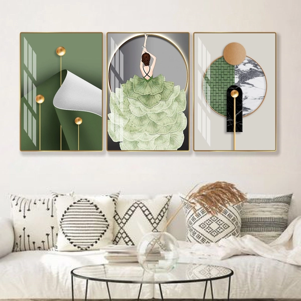 Tranh treo tường phòng khách cô gái rẻ quạt nghệ thuật 95