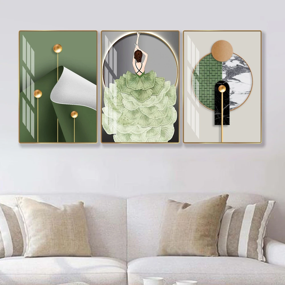 Tranh treo tường phòng khách cô gái rẻ quạt nghệ thuật 95