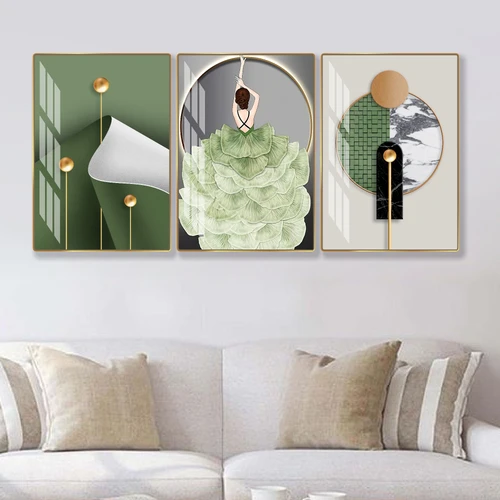 Tranh treo tường phòng khách cô gái rẻ quạt nghệ thuật 95