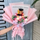 Bó hoa hồng sáp thơm 10 bông lễ tốt nghiệp kèm gấu