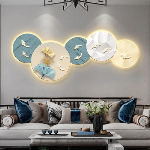 Tranh đèn led tráng gương pha lê uv cá chép hoa sen 5