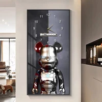 Tranh đồng hồ treo tường Gấu Bearbrick cao cấp 10