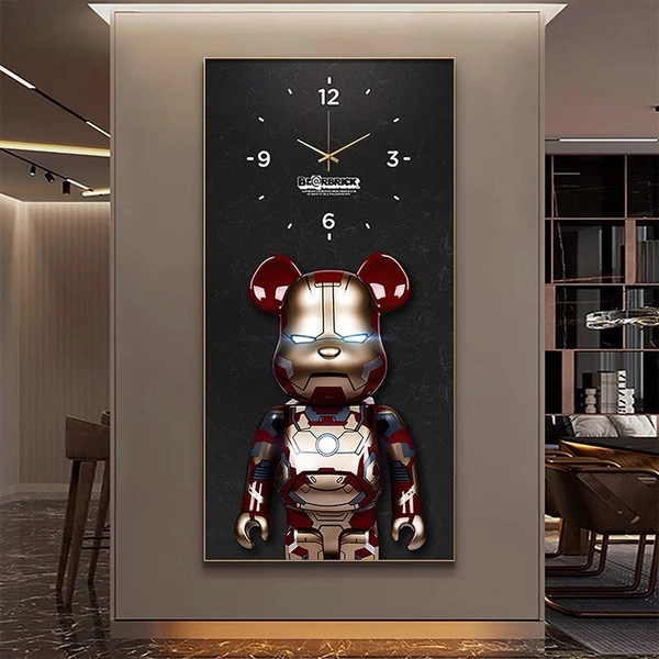 Tranh đồng hồ treo tường Gấu Bearbrick cao cấp 6