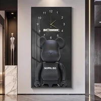 Tranh đồng hồ treo tường Gấu Bearbrick cao cấp