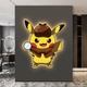 Tranh Đèn Led Tráng Gương Pha Lê Uv Nhân Vật Hoạt Hình Pikachu