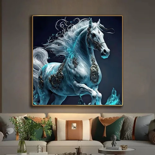 Tranh treo tường tráng gương Con Ngựa phong thủy cung hoàng đạo