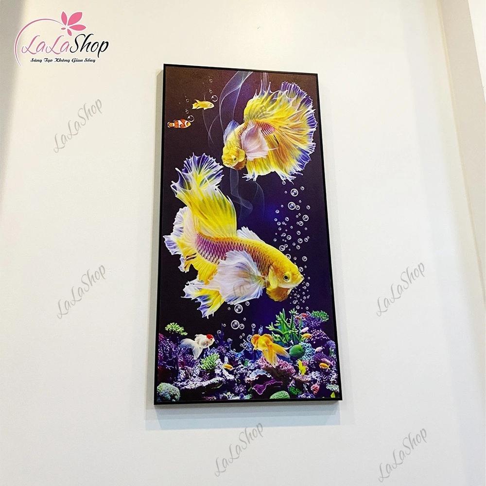 Tranh treo tường song ngư nghệ thuật