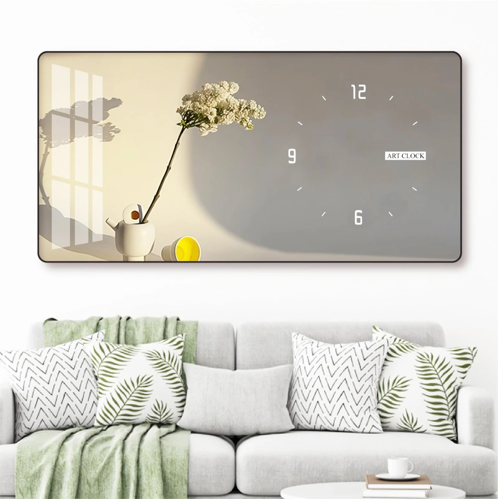 Tranh Đồng Hồ Treo Tường UV Pha Lê Bóng Bình Hoa Nghệ Thuật 7