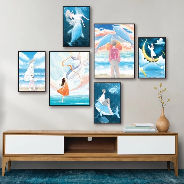 Set 6 Tranh Dán Tường Phong Cảnh Biển có keo sẵn