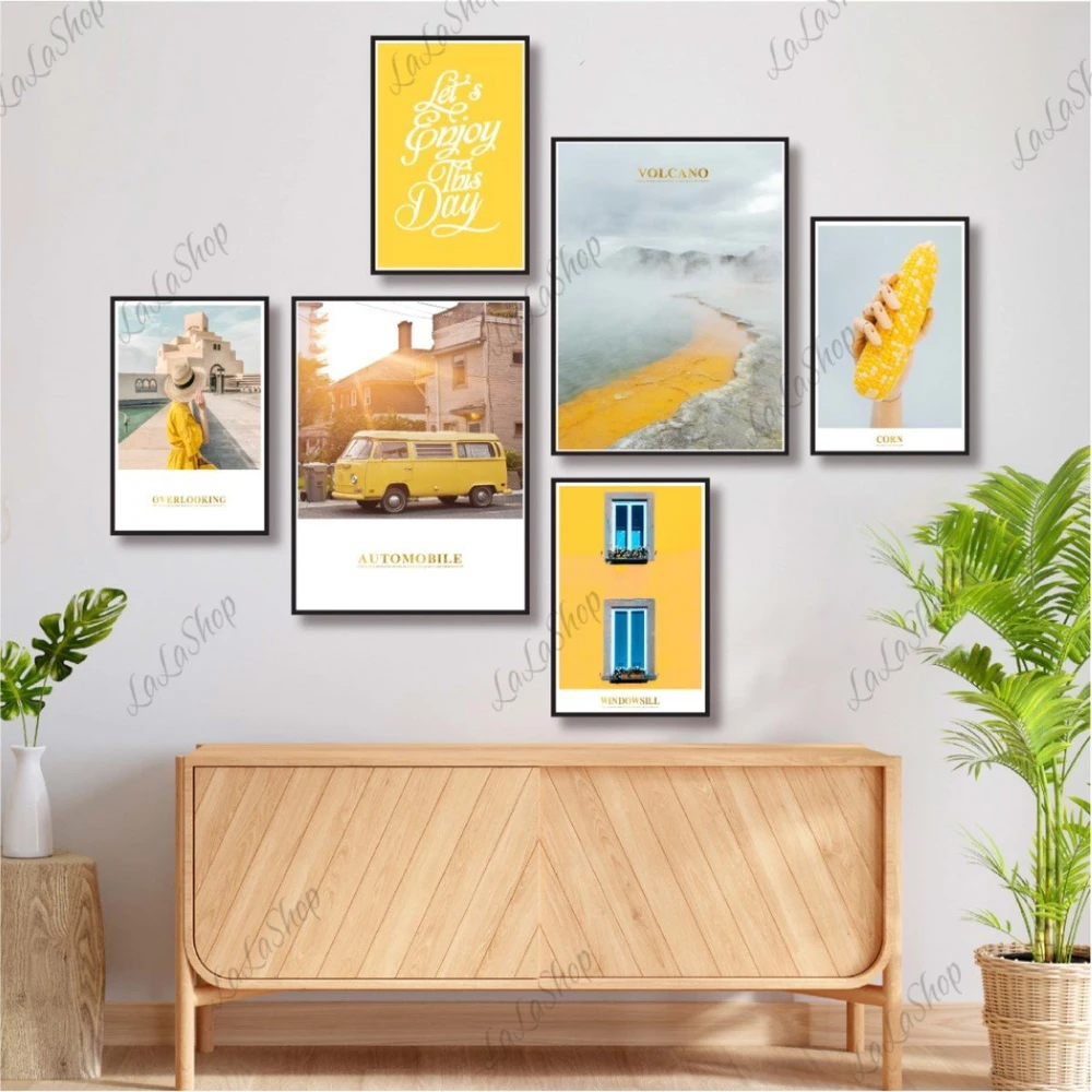 Set 6 Tranh Dán Tường Phong Cảnh Biển Có Keo Sẵn