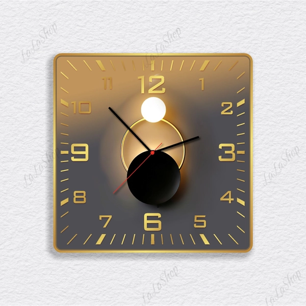 Đồng Hồ Vintage treo tường nghệ thuật trừu tượng mẫu vuông 951