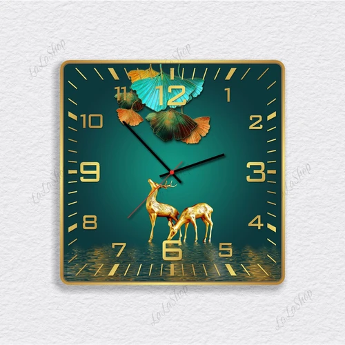 Đồng Hồ Vintage treo tường nghệ thuật trừu tượng mẫu vuông 953
