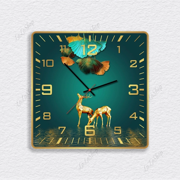 Đồng Hồ Vintage treo tường nghệ thuật trừu tượng mẫu vuông 953