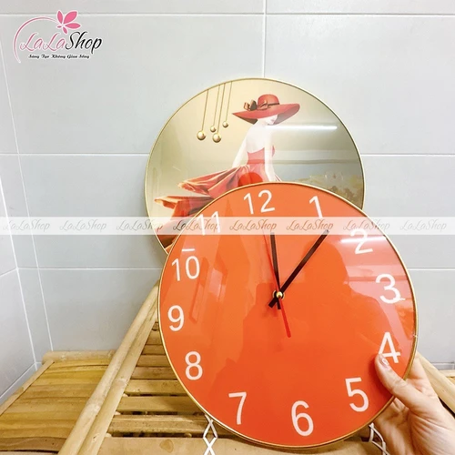 Tranh Đồng Hồ Treo Tường UV Pha Lê Bóng Lá Vàng Nghệ Thuật