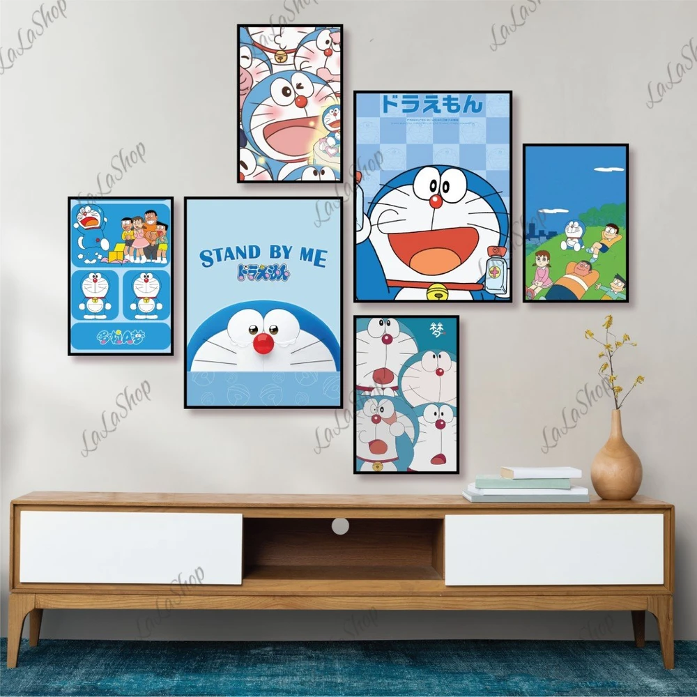 Set 6 Tranh Dán Tường Doraemon Có Keo Sẵn