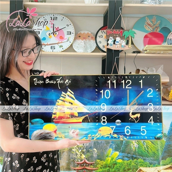 Tranh Đồng Hồ Tráng Gương Treo Tường Mã Đáo Thành Công