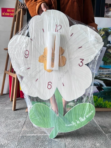 Tranh Đồng Hồ Đèn Led Tráng Gương Pha Lê Hoa Nghệ Thuật Sang Trọng