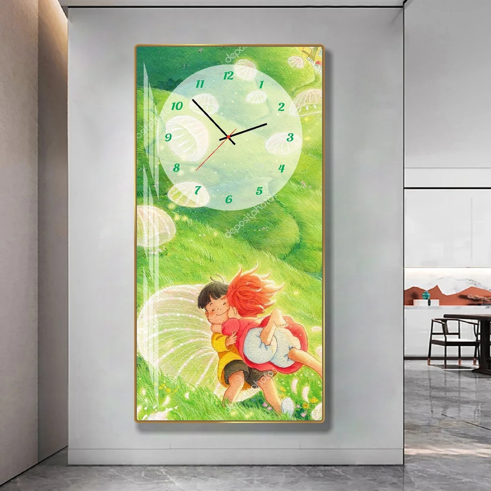 Tranh Đồng Hồ Treo Tường Cô Bé Người Cá Ponyo