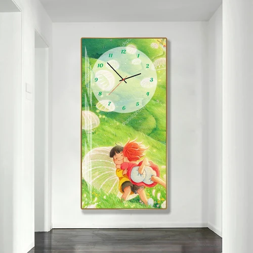 Tranh Đồng Hồ Treo Tường Cô Bé Người Cá Ponyo