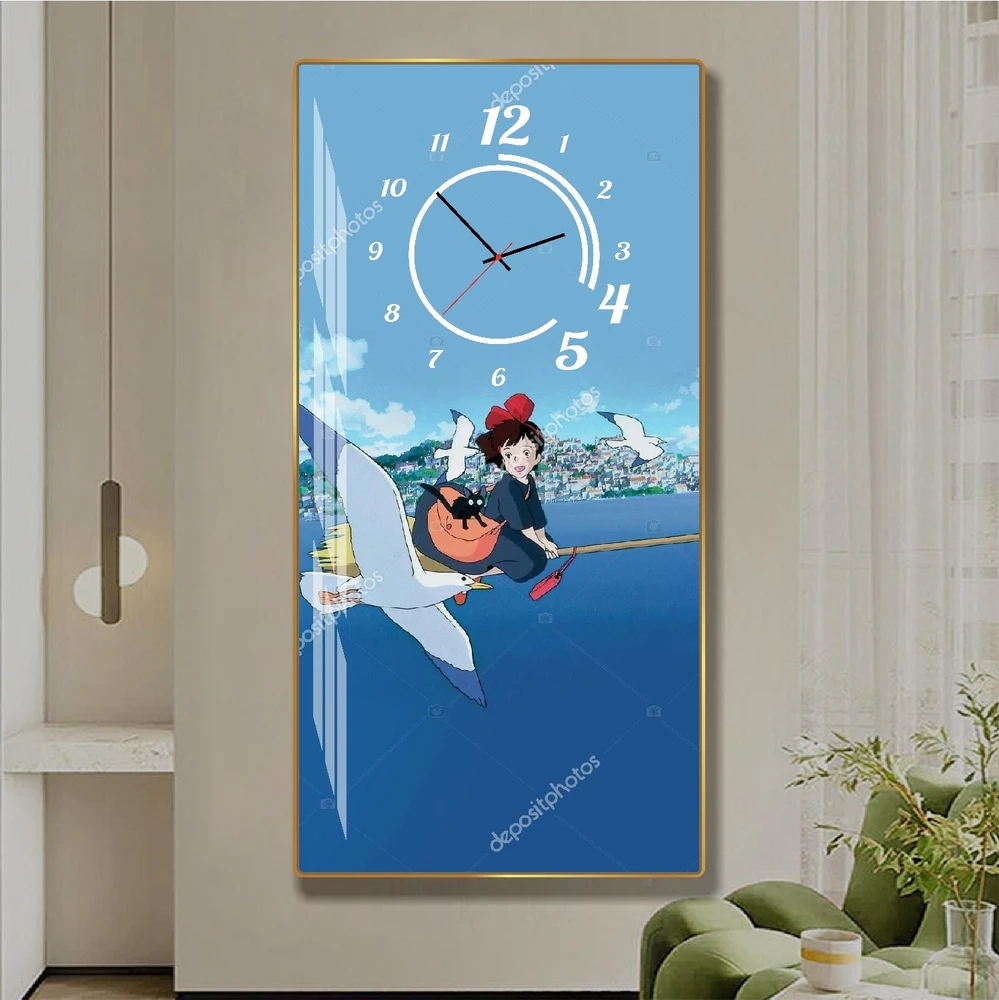 Tranh Đồng Hồ Treo Tường Cô Bé Phù Thủy Kiki