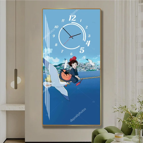 Tranh Đồng Hồ Treo Tường Cô Bé Phù Thủy Kiki