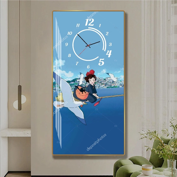 Tranh Đồng Hồ Treo Tường Cô Bé Phù Thủy Kiki
