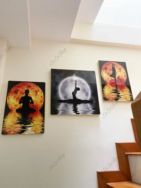 Tranh treo tường nghệ thuật thiền dưới trăng