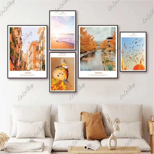 Set 5 Tranh Dán Tường Phong Cảnh Biển Mẫu 04 Có Keo Sẵn