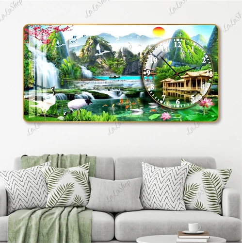 Tranh Đồng Hồ Nổi 3D Sơn Thủy Hữu Tình