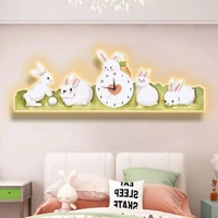 Tranh Đồng Hồ Tráng Gương Pha Lê Uv Những Con Thỏ Đáng Yêu