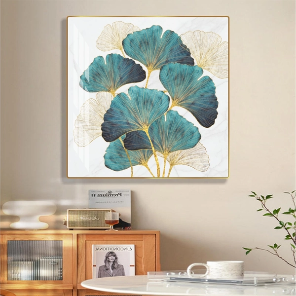 Tranh treo tường lá rẻ quạt nghệ thuật hiện đại