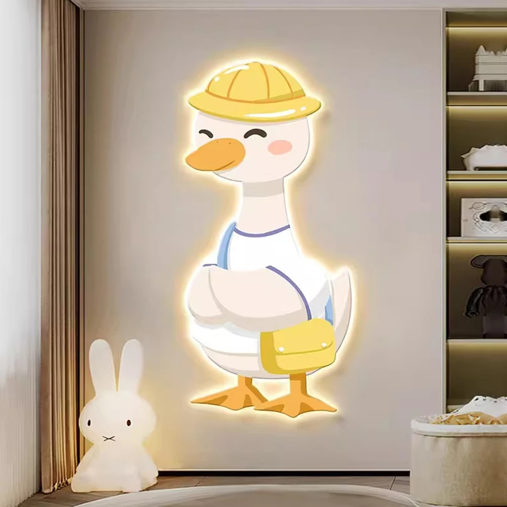 Tranh Đèn Led Tráng Gương Pha Lê Uv Con Vịt Đáng Yêu