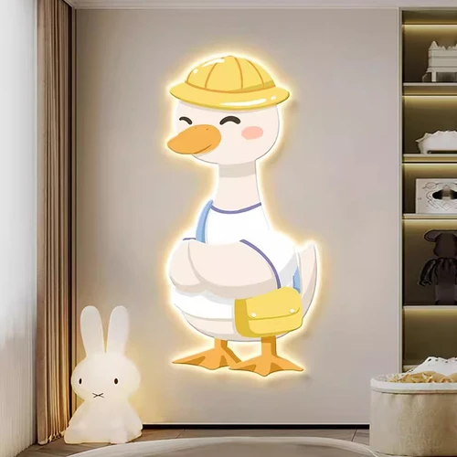 Tranh Đèn Led Tráng Gương Pha Lê Uv Con Vịt Đáng Yêu