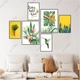 Set 6 Tranh Dán Tường Hoa Lá Chim Nghệ Thuật Có Keo Sẵn