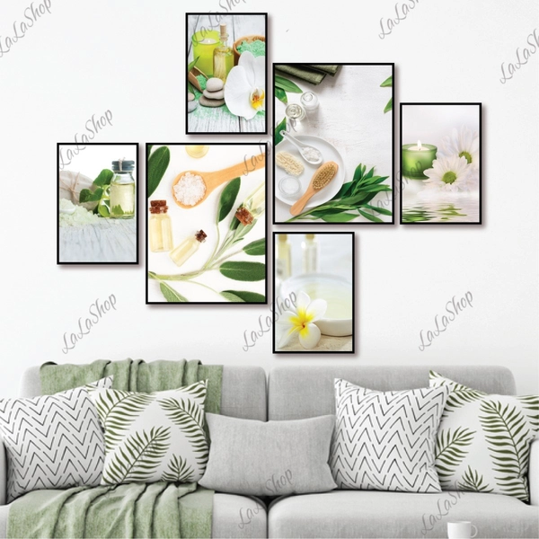 Set 6 Tranh Dán Tường Spa Có Keo Sẵn