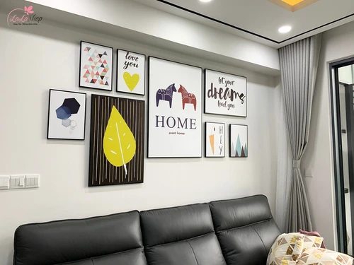 Bộ 8 tranh treo tường lá nghệ thuật (HG)