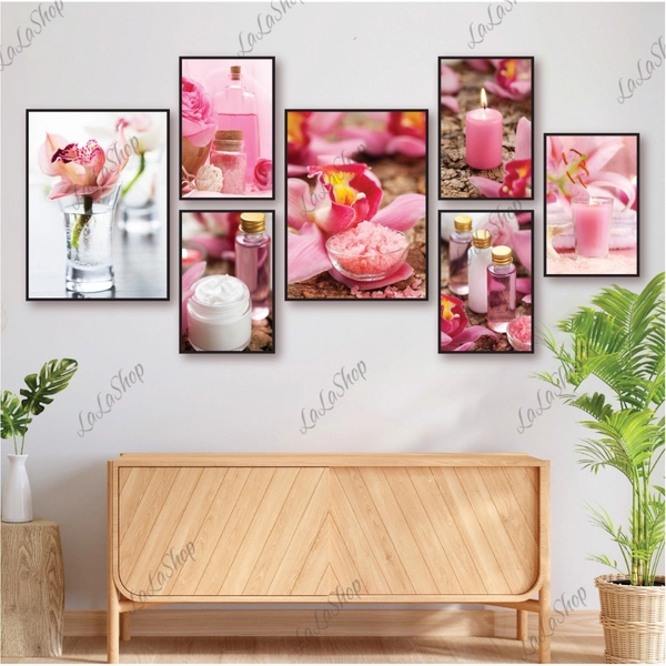 Set 7 Tranh Dán Tường Trang Trí Spa Có Keo Sẵn